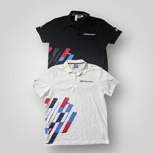 Puma BMW Motorsport Polo Shirt Men’s Large Black White  Lot of 2